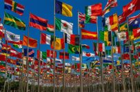 Leonardo_Kino_XL_A_stunning_display_of_diverse_flags_flutterin_0